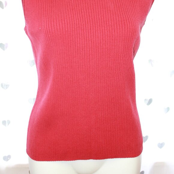 #287 Chico's Red Turtle-Neck Dressy Tank Size 3 (16) - Picture 3 of 9